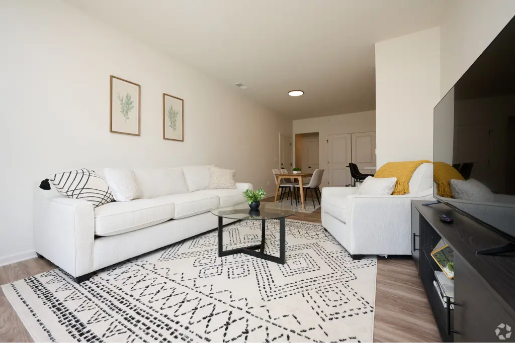 Floor plan A living space, 2 bed 2 bath, 1100 sq ft