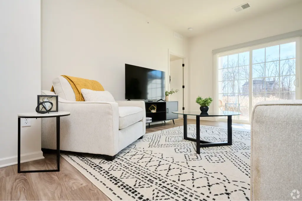 Floor plan A living room, 2 bed 2 bath, 1100 sq ft