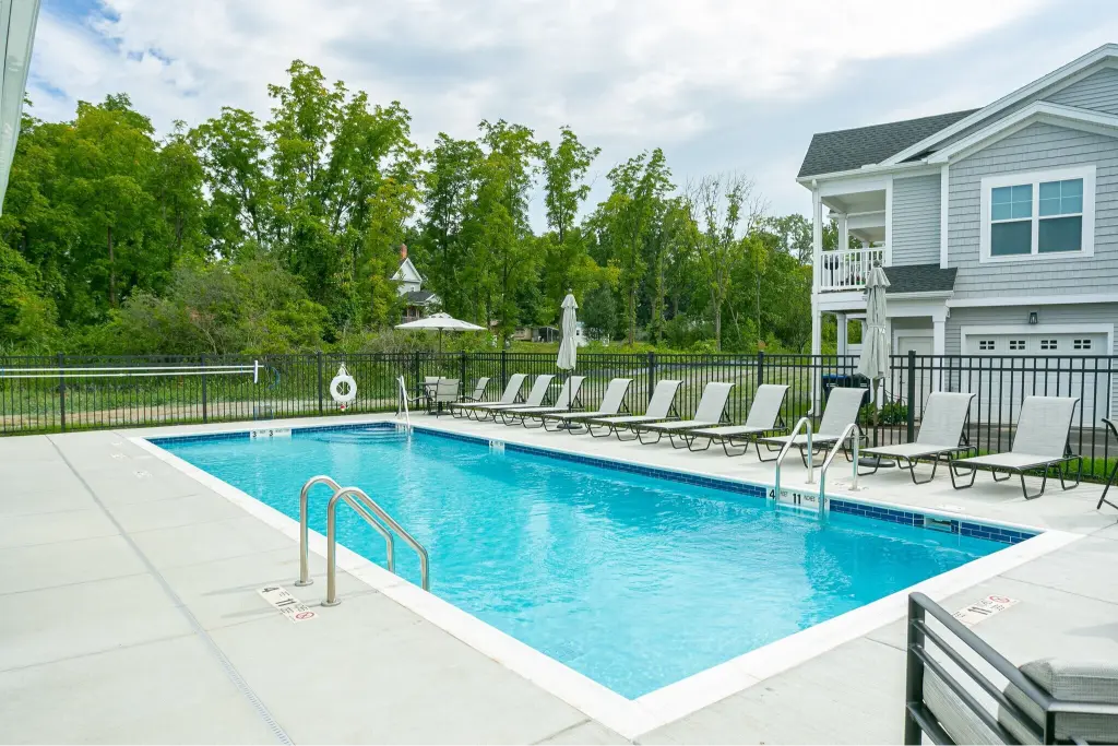 Heated outdoor pool at Genesee Pointe Apartments